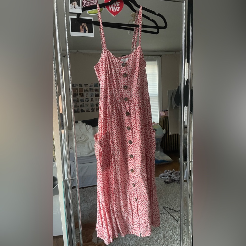 Princess Polly Pink Flower Pattern Maxi Dress